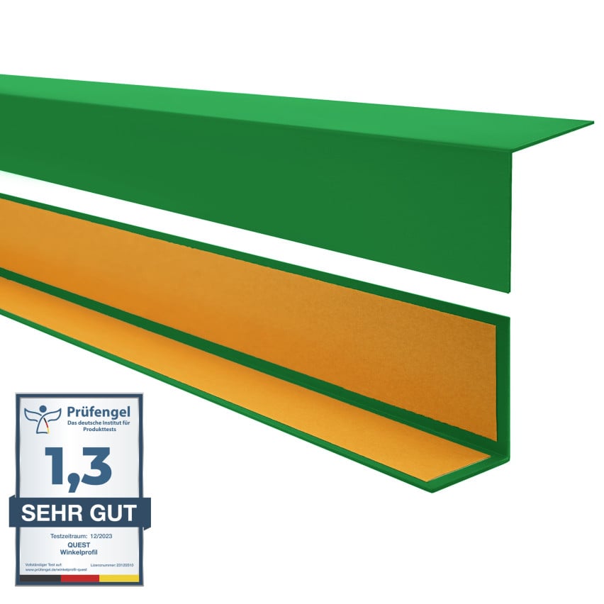 PVC Winkelprofil, Selbstklebend Kantenschutz, Eckenschutz, grasgrün