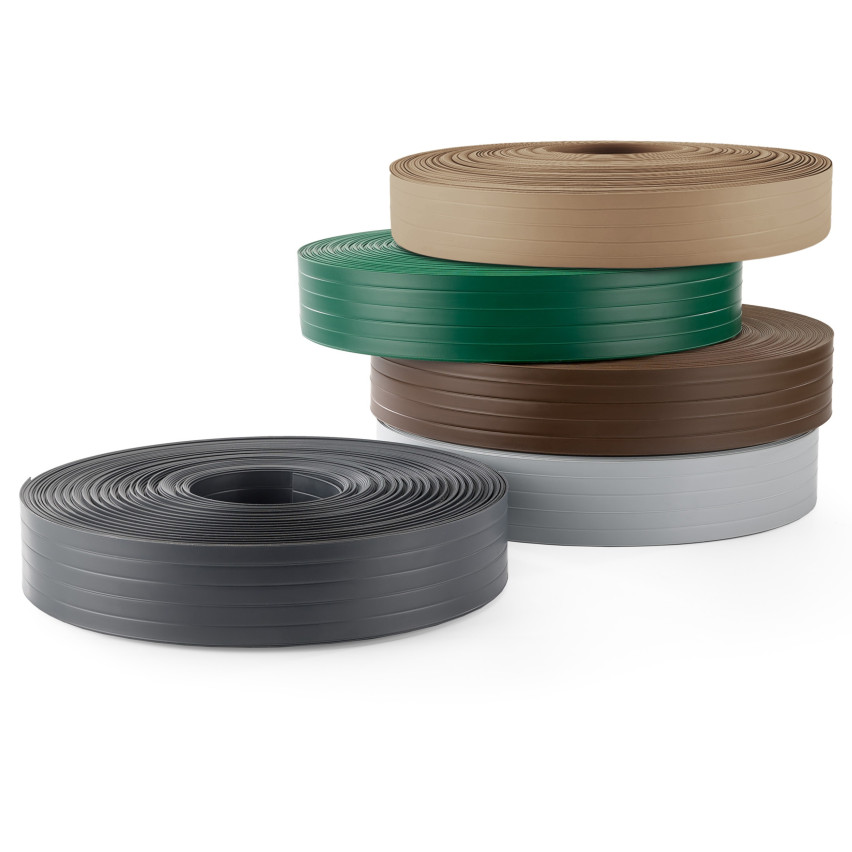 PVC-Sichtschutzstreifen für Zäune – schmaler, vertikaler Streifen für Gittermattenzäune, für Sicken geeignet, 900 g/m², beige RAL 1019