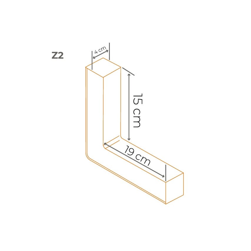 Eckiges Innenelement Z2, brown