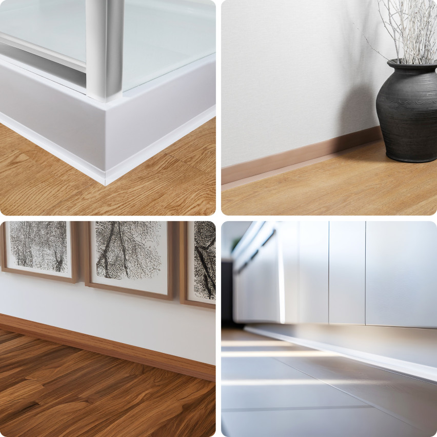 Selbstklebende PVC-Sockelleiste 50x20mm grün