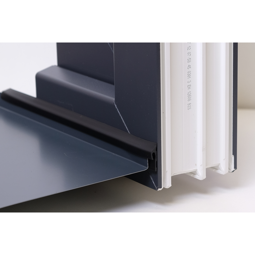 Fensterbankdichtung  PVC , Gummidichtung, Anschlussprofil für Metall Fensterbank, schwarz, 1 m