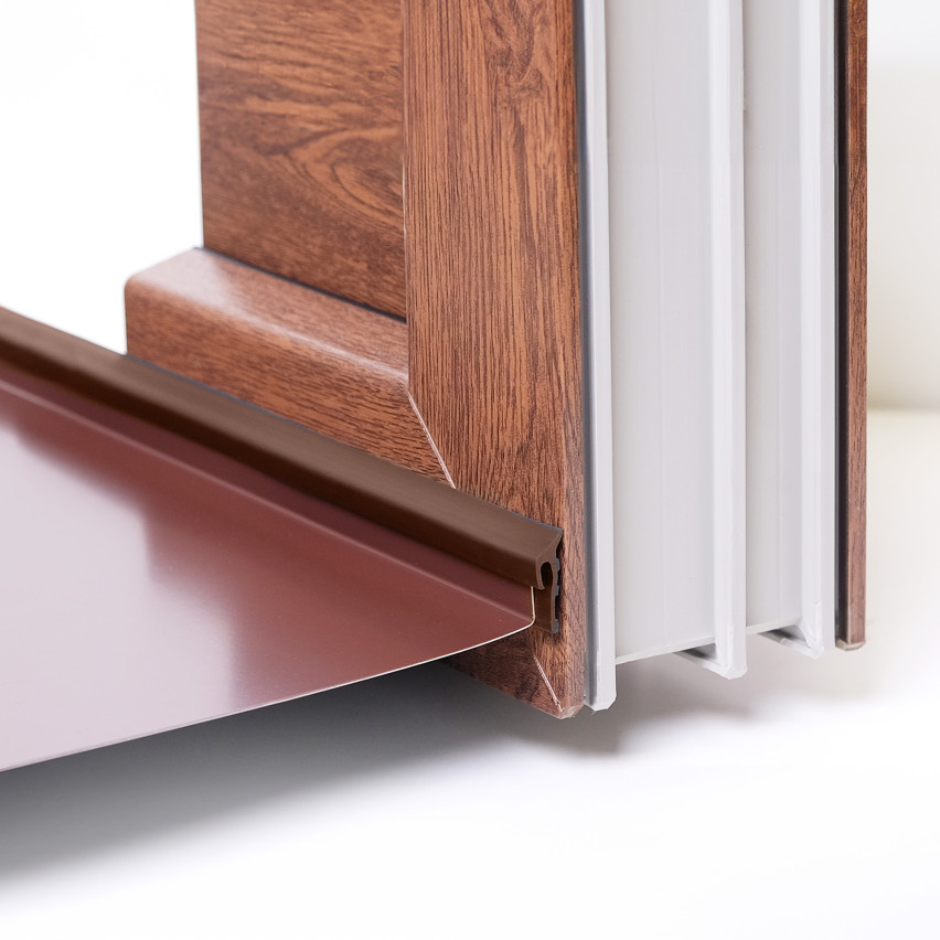 Fensterbankdichtung  PVC , Gummidichtung, Anschlussprofil für Metall Fensterbank, bronze, 1 m