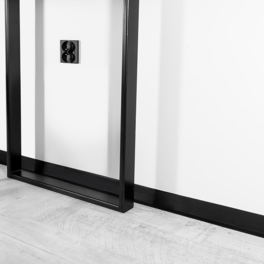 Weichsockelleiste Selbstklebend 70x20 mm, PVC Sockelleiste, Breite Knickleiste für Wände, Boden, Flexibel, Dekorativ, UV-beständig, schwarz