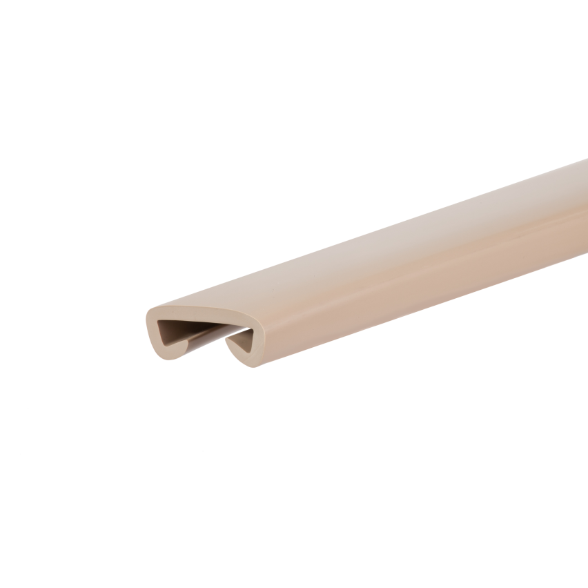 Handlauf PVC, Treppenhandlauf 35x8 mm, 1 m, beige, Kunststoffhandlauf, Handlaufverkleidung PREMIUM, Rutschfest