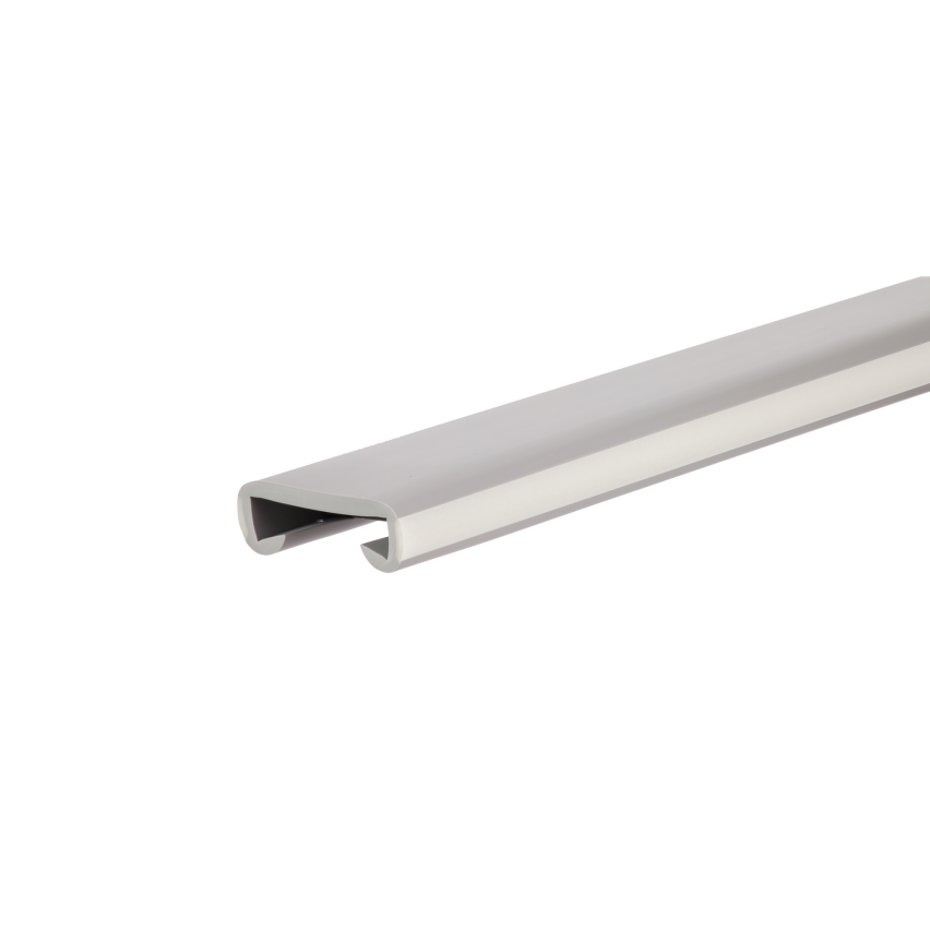 Handlauf Fluoreszierend, PVC Treppenhandlauf 40x8 mm, 1 m, grau, Kunststoffhandlauf, Handlaufverkleidung LUX, Nachtleuchtend