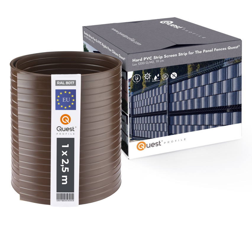 Sichtschutzstreifen für Doppelstabmatten, Sichtschutz für Garten, Zaun und Balkon UV-beständig, 900 g/m2, 19cm, bronze