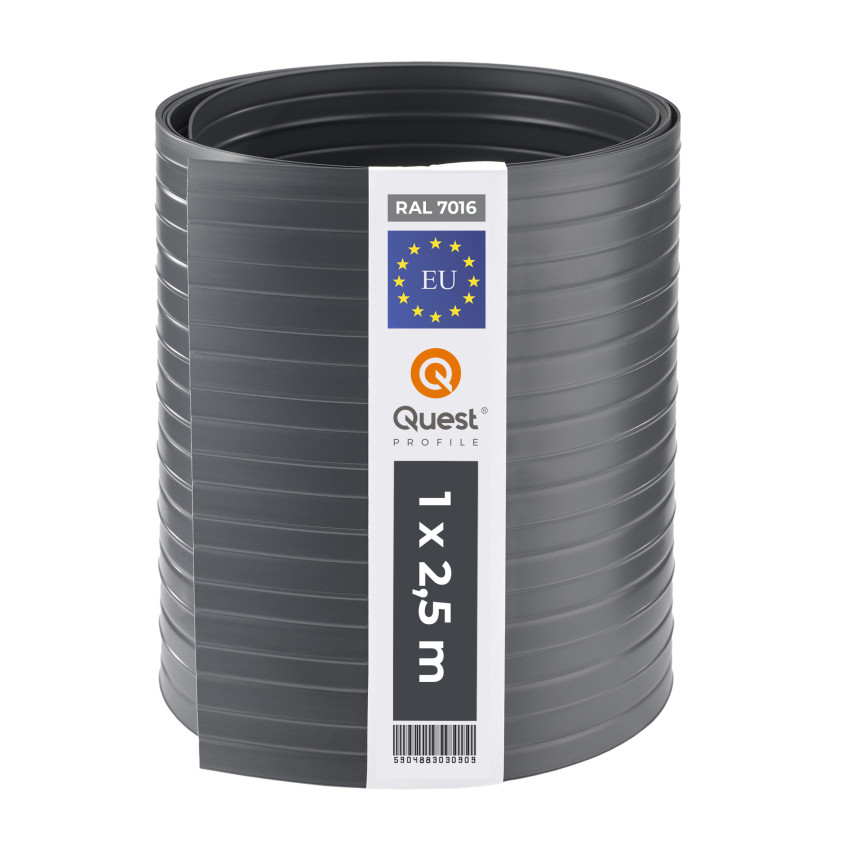 Sichtschutzstreifen für Doppelstabmatten, Sichtschutz für Garten, Zaun und Balkon UV-beständig, 900 g/m2, 19cm, anthrazit