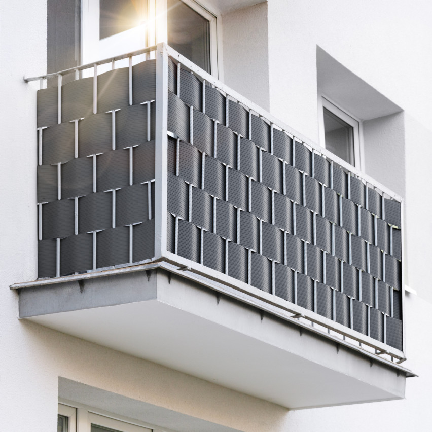 Sichtschutzstreifen für Doppelstabmatten, Sichtschutz für Garten, Zaun und Balkon UV-beständig, 900 g/m2, 19cm, anthrazit