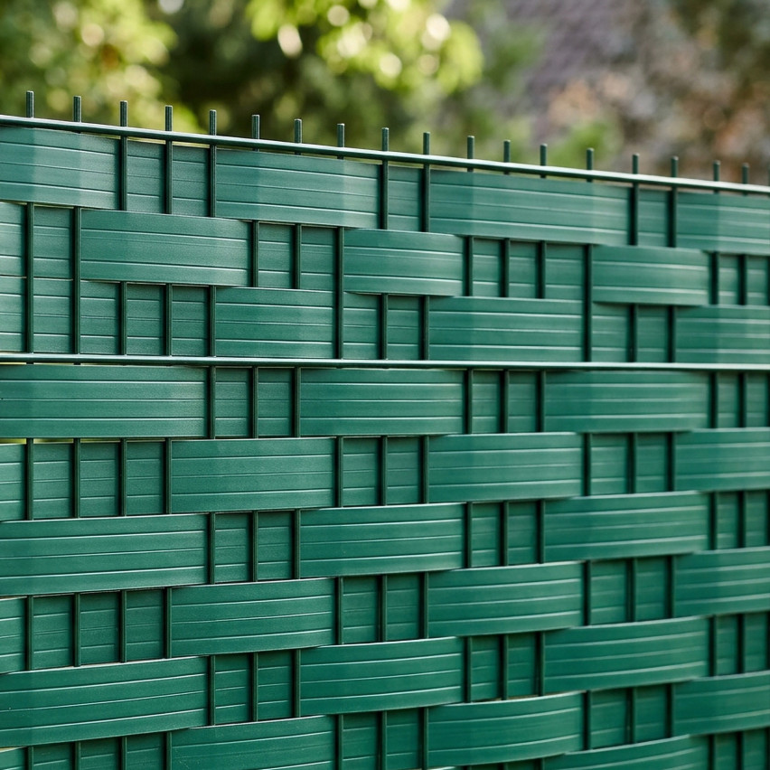 Sichtschutzstreifen für Doppelstabmatten, Sichtschutzlamellen für Zaun UV-beständig, 900 g/m2, zuschneidbar, braun