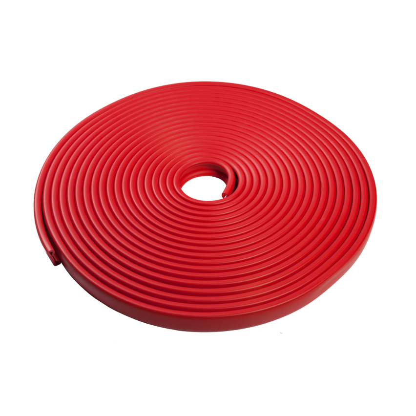 Handlauf PVC, Treppenhandlauf 40x8 mm, Kunststoffhandlauf, Handlaufverkleidung PREMIUM, Rutschfest, rot, 1 m