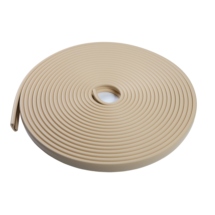 Handlauf PVC, Treppenhandlauf 40x8 mm, Kunststoffhandlauf, Handlaufverkleidung PREMIUM, Rutschfest, creme, 1 m