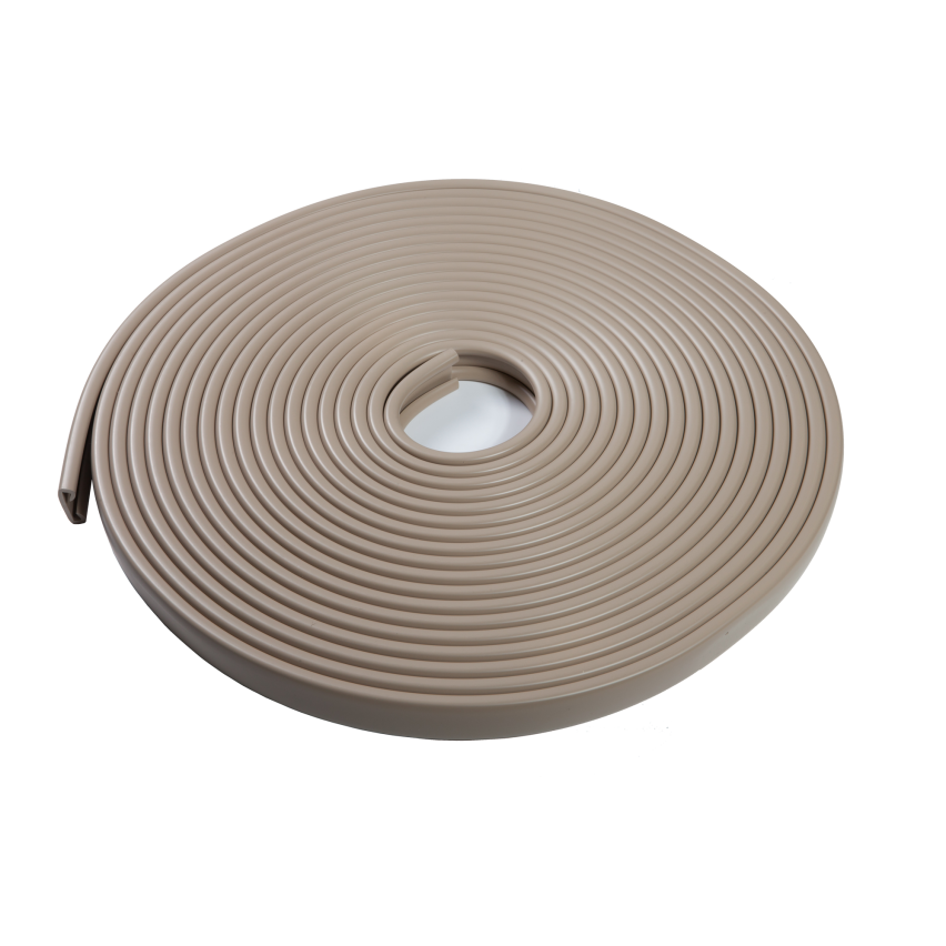 Handlauf PVC, Treppenhandlauf 40x8 mm, Kunststoffhandlauf, Handlaufverkleidung PREMIUM, Rutschfest, beige, 1 m