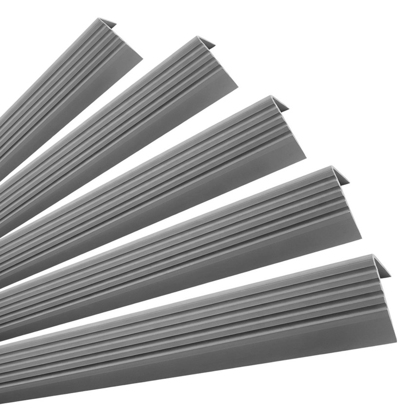 Set: Rutschfeste Treppenprofile mit Kleber, dunkelgrau, 50x42 mm, 100 cm