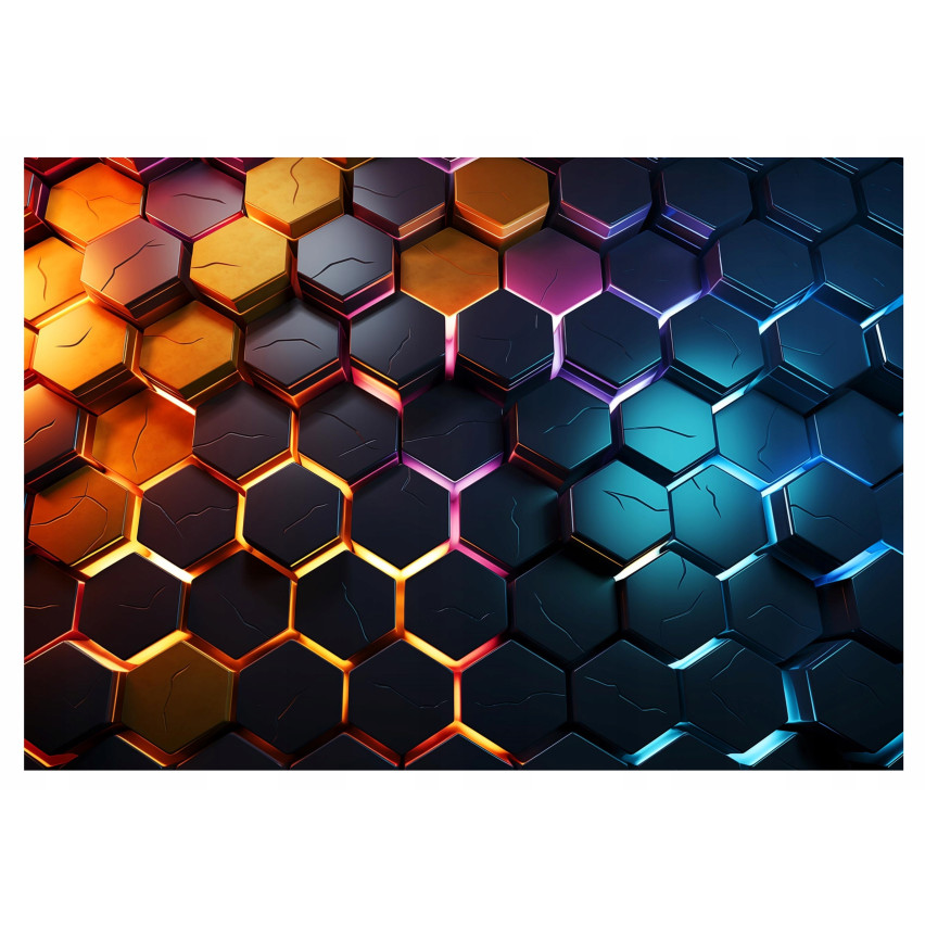 Jugend 3D Sechsecke für Jungen Wandtapete 150X105