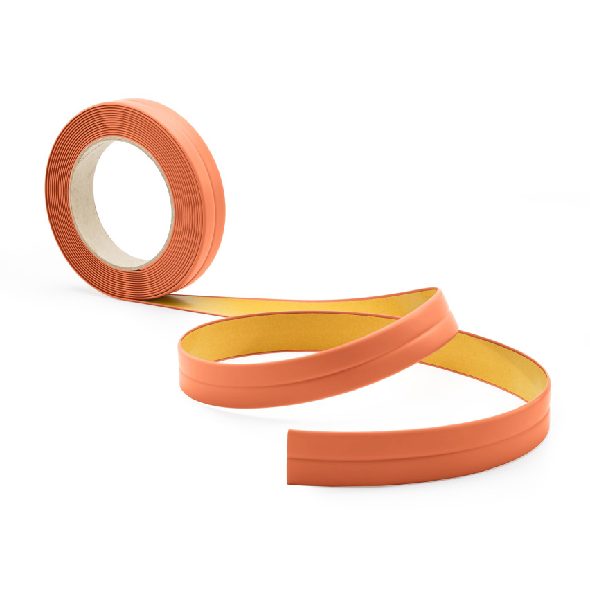 Weichsockelleiste Selbstklebend 10x10 mm, PVC Abschlussleiste für Küche, Badezimmer, Flexibel, Dekorativ, UV-beständig, ziegelstein, 5 m