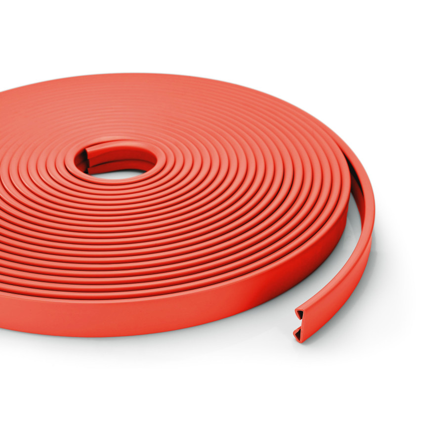 Handlaufprofil, PVC-Handlauf 40x8 mm, Treppenhandläufe, Handlaufleiste, Handlaufverkleidung STANDARD, Kunststoffhandlauf, rot