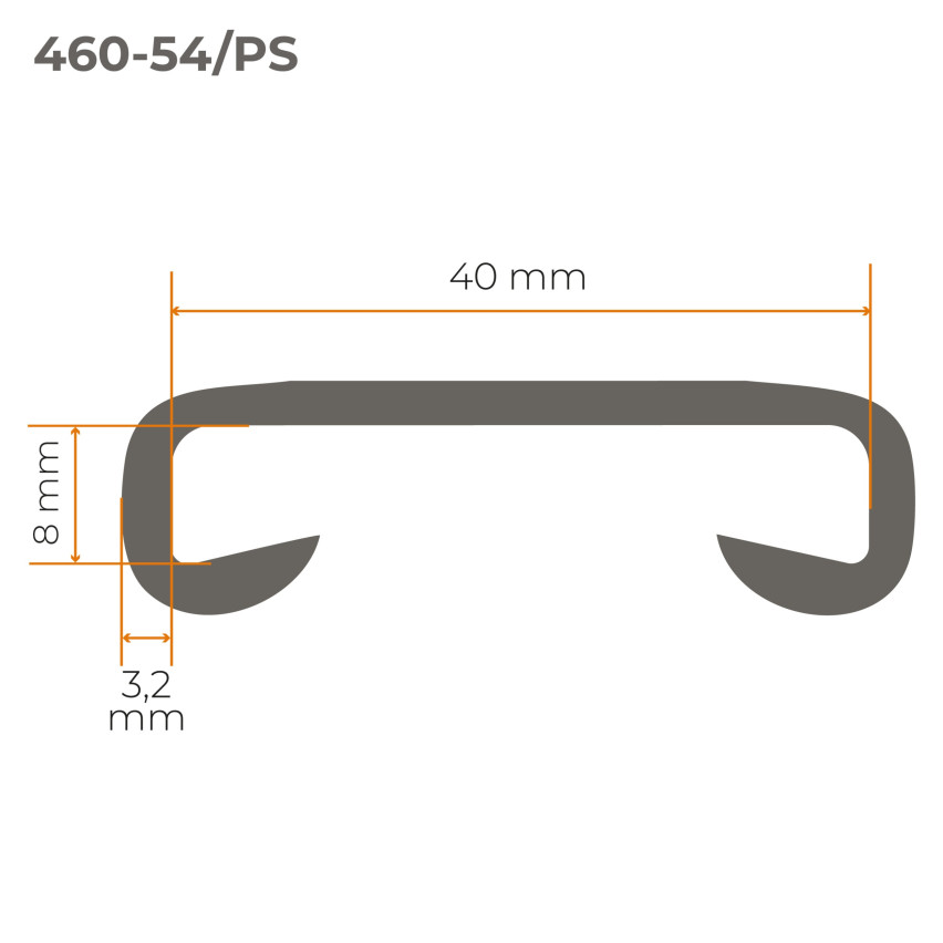 Handlauf PVC, Treppenhandlauf 40x8 mm, Kunststoffhandlauf, Handlaufverkleidung STANDARD, Rutschfest, bronze