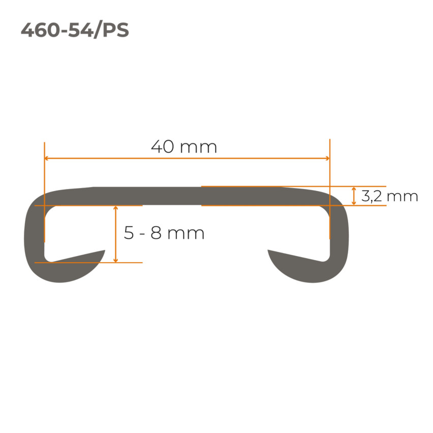 Handlauf PVC, Treppenhandlauf 40x8 mm, Kunststoffhandlauf, Handlaufverkleidung STANDARD, Rutschfest, grau