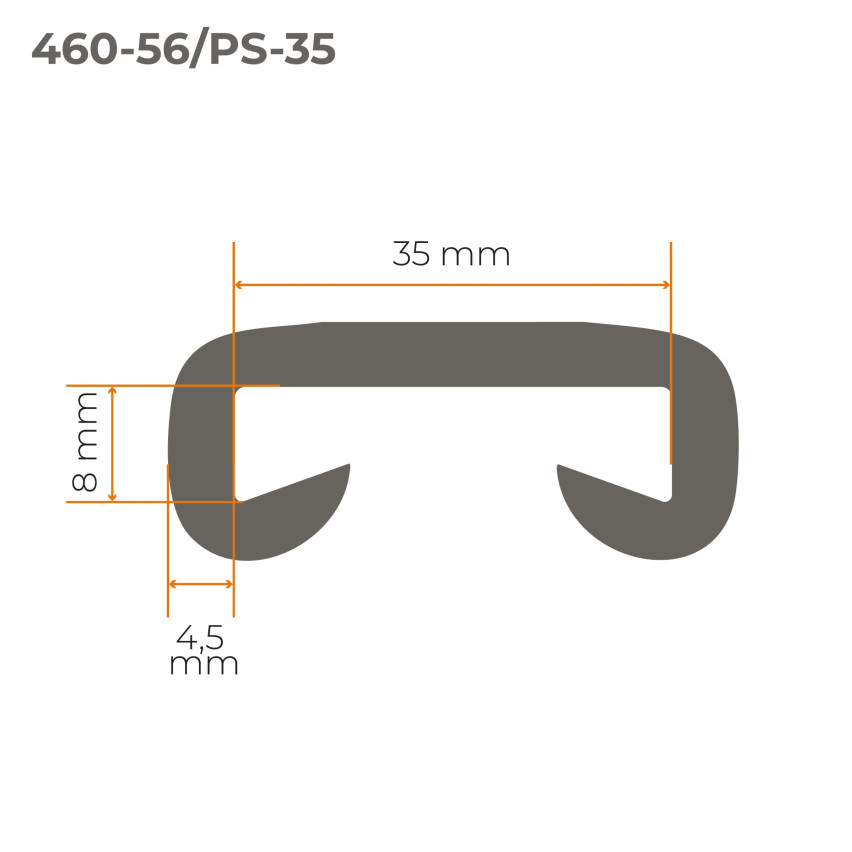 Handlauf PVC, Treppenhandlauf 35x8 mm, 1 m, beige, Kunststoffhandlauf, Handlaufverkleidung PREMIUM, Rutschfest