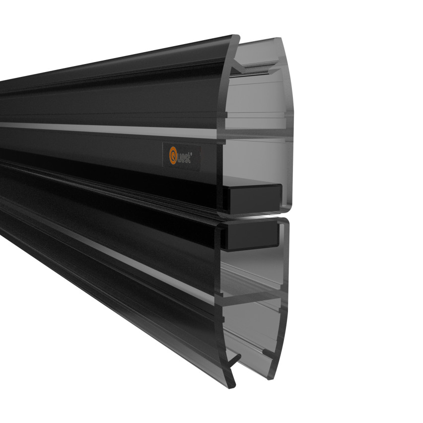 Magnetische Duschdichtung gerade 200 cm schwarz, 2 Stück