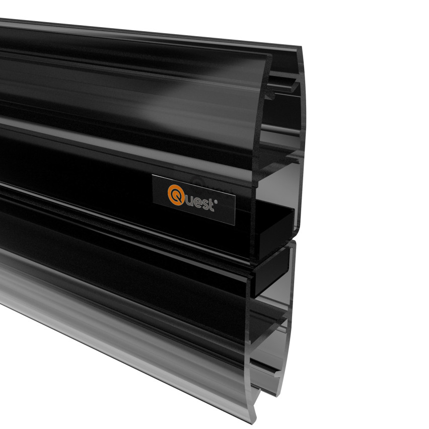 Magnetische Duschdichtung gerade 200 cm schwarz, 2 Stück