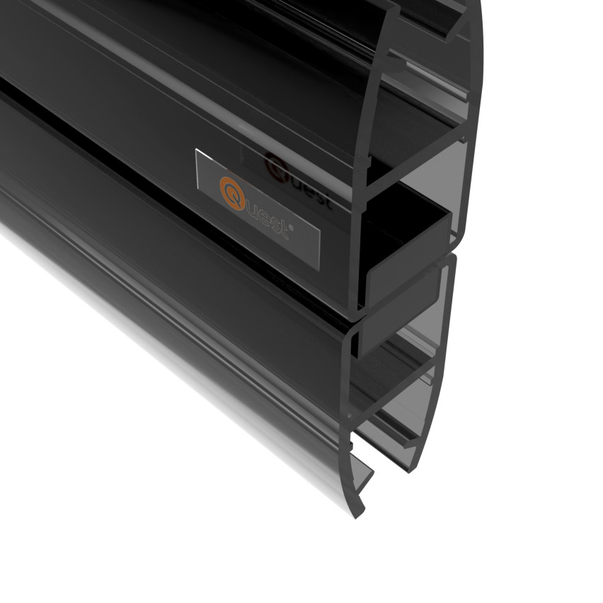 Magnetische Duschdichtung gerade 200 cm schwarz, 2 Stück