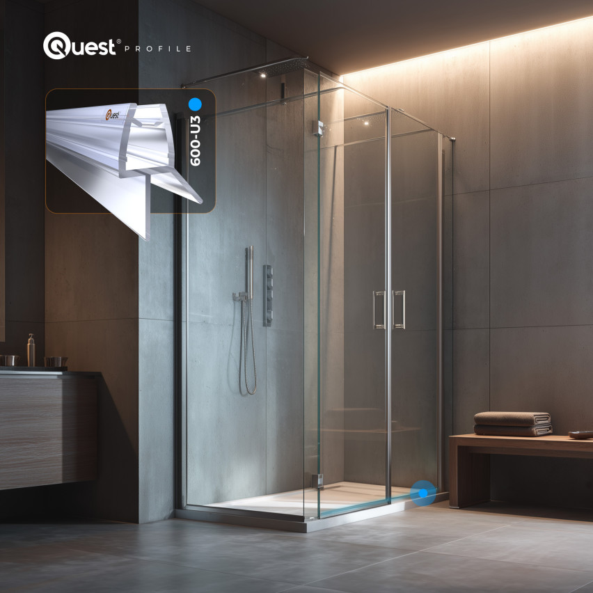 Duschdichtung unten 100 cm klar, 2 Stück