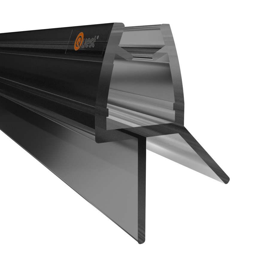 Duschdichtung unten 100 cm schwarz, 2 Stück