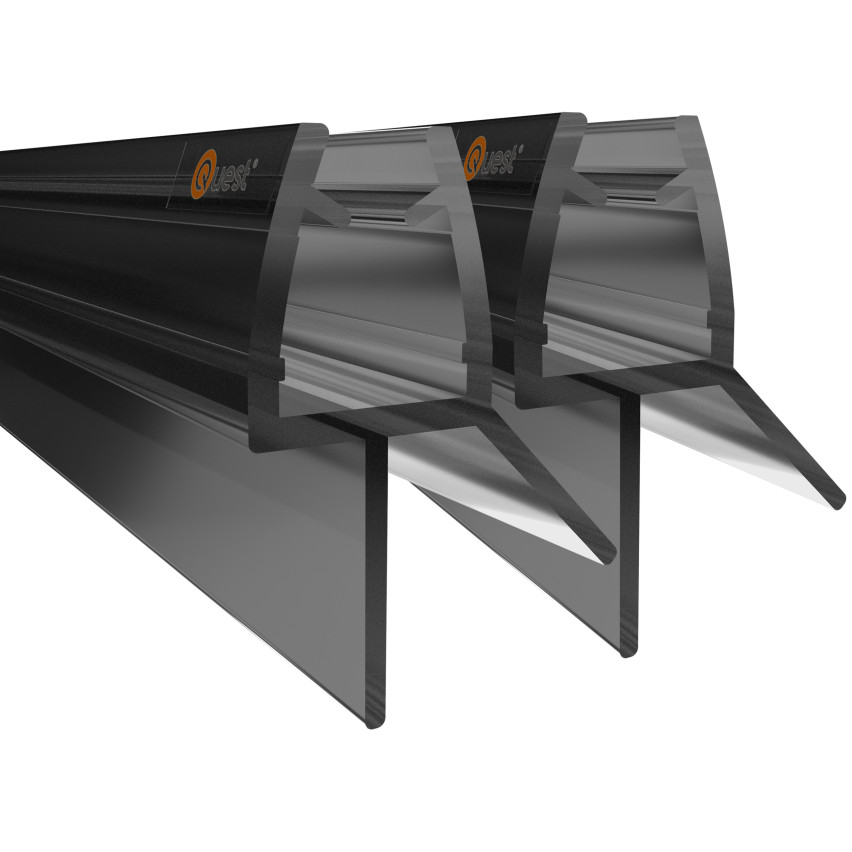 Duschdichtung unten 100 cm schwarz, 2 Stück