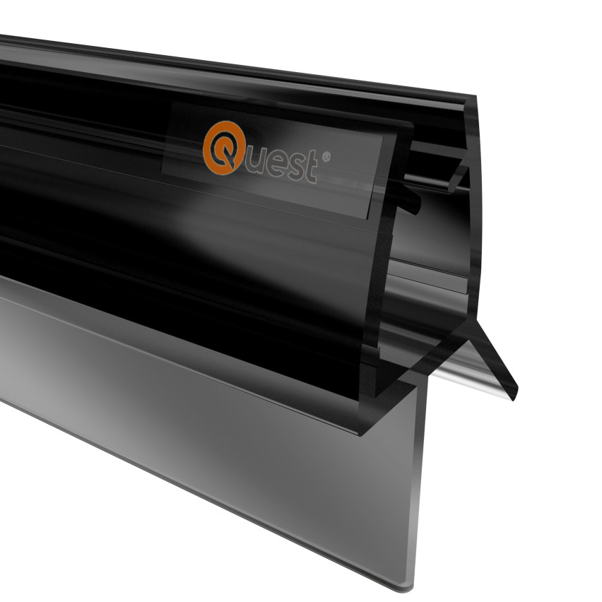 Duschdichtung unten 100 cm schwarz, 2 Stück