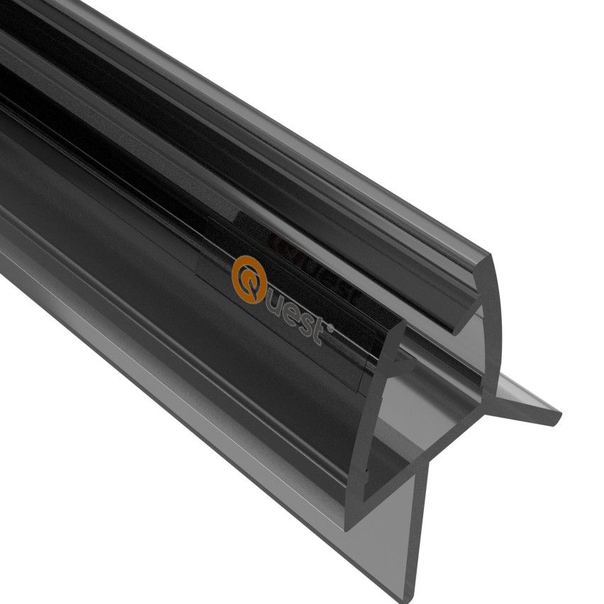 Duschdichtung unten 100 cm schwarz, 2 Stück