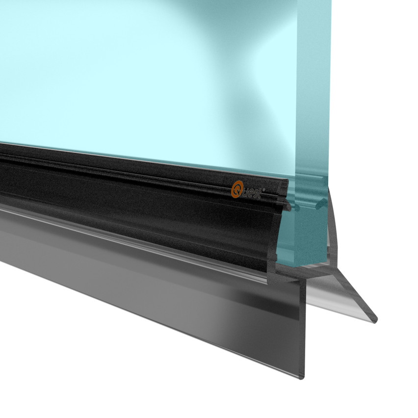 Duschdichtung unten 100 cm schwarz, 2 Stück