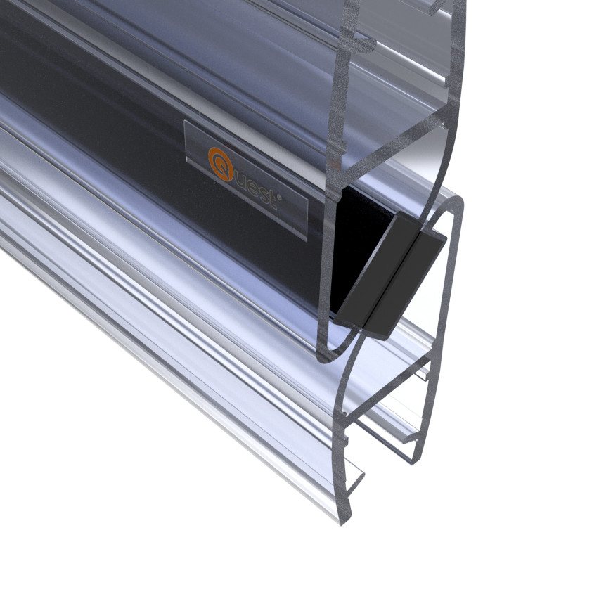 Magnetische Winkel-Duschdichtung 200 cm transparent, 2 Stück