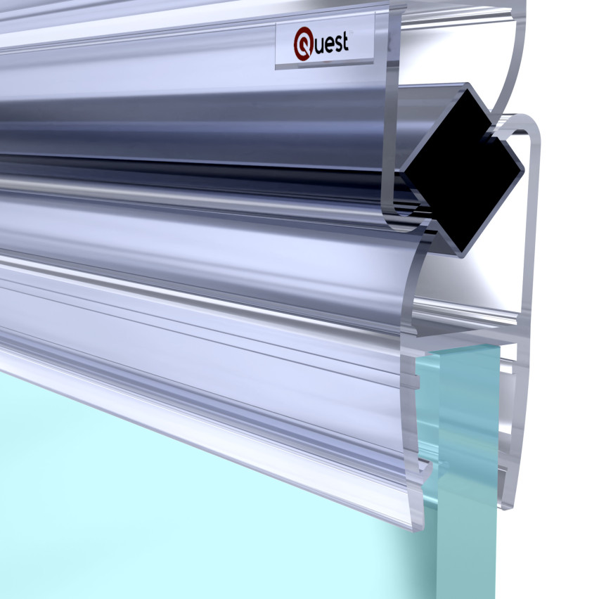 Magnetische Winkel-Duschdichtung 200 cm transparent, 2 Stück