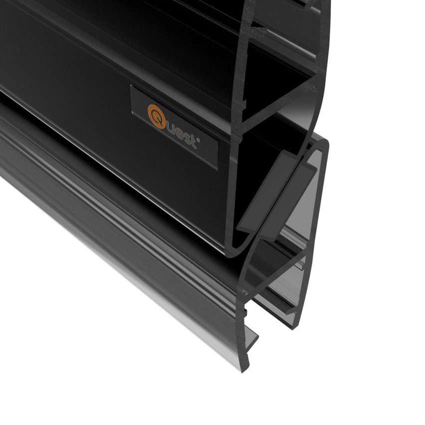 Magnetische Winkel-Duschdichtung 200 cm schwarz, 2 Stück