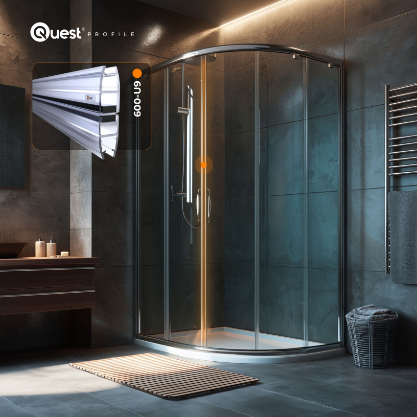 Magnetische Duschdichtung gerade 200 cm transparent, 2 Stück