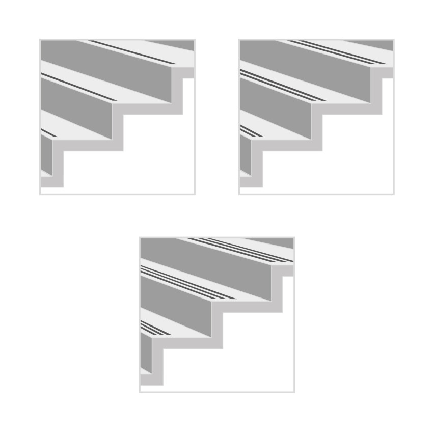 Treppenprofil für Treppenstufenrillen bronze, PVC Gummiprofil Dichtung, Antirutsch