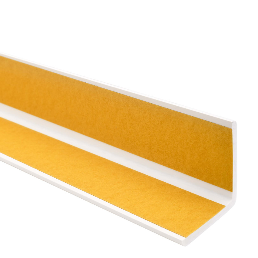 Winkelprofil Selbstklebend PVC Kantenschutzprofil, Winkelleiste für Kanten und Ecken, Flexibel, L-Form, KM, weiß
