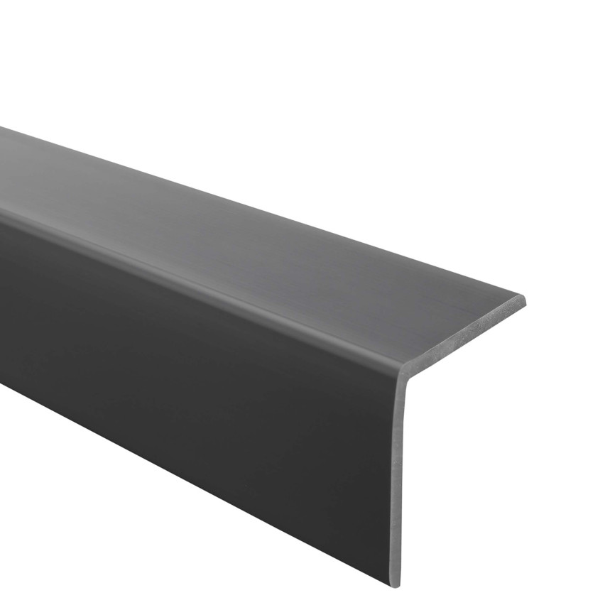 Winkelprofil Selbstklebend dunkelgrau, PVC Kantenschutzprofil, Winkelleiste für Kanten und Ecken, Flexibel, L-Form, KM