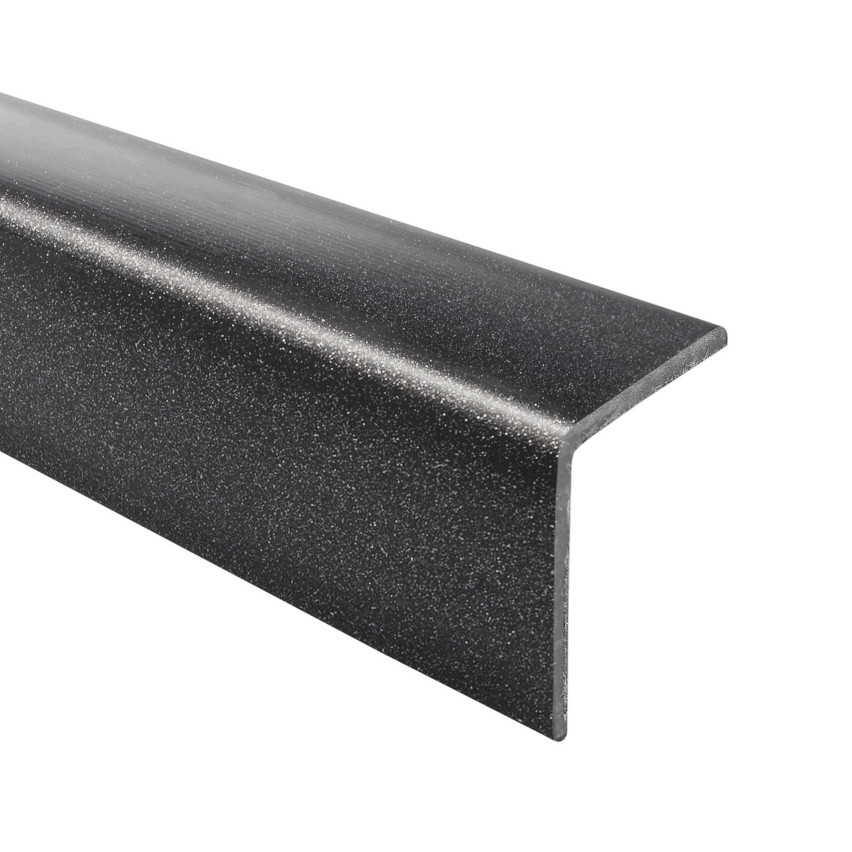 Winkelprofil Selbstklebend PVC Kantenschutzprofil, Winkelleiste für Kanten und Ecken, Flexibel, L-Form, KM, schwarz-silber