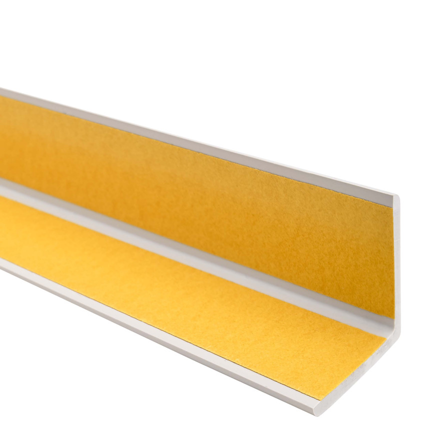 Winkelprofil Selbstklebend PVC Kantenschutzprofil, Winkelleiste für Kanten und Ecken, Flexibel, L-Form, KM, hellgrau