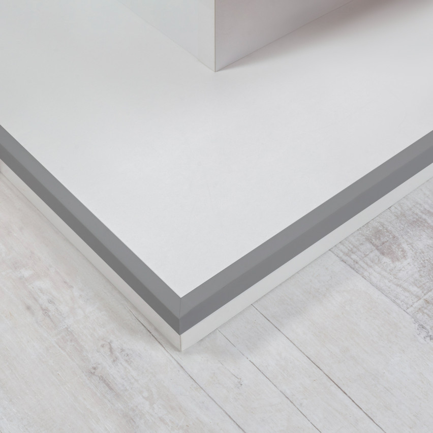 Winkelprofil Selbstklebend Kantenschutzprofil aus Hart-PVC, Dekorative Winkelleiste für Kanten und Ecken, L-Form, KTKN, grau