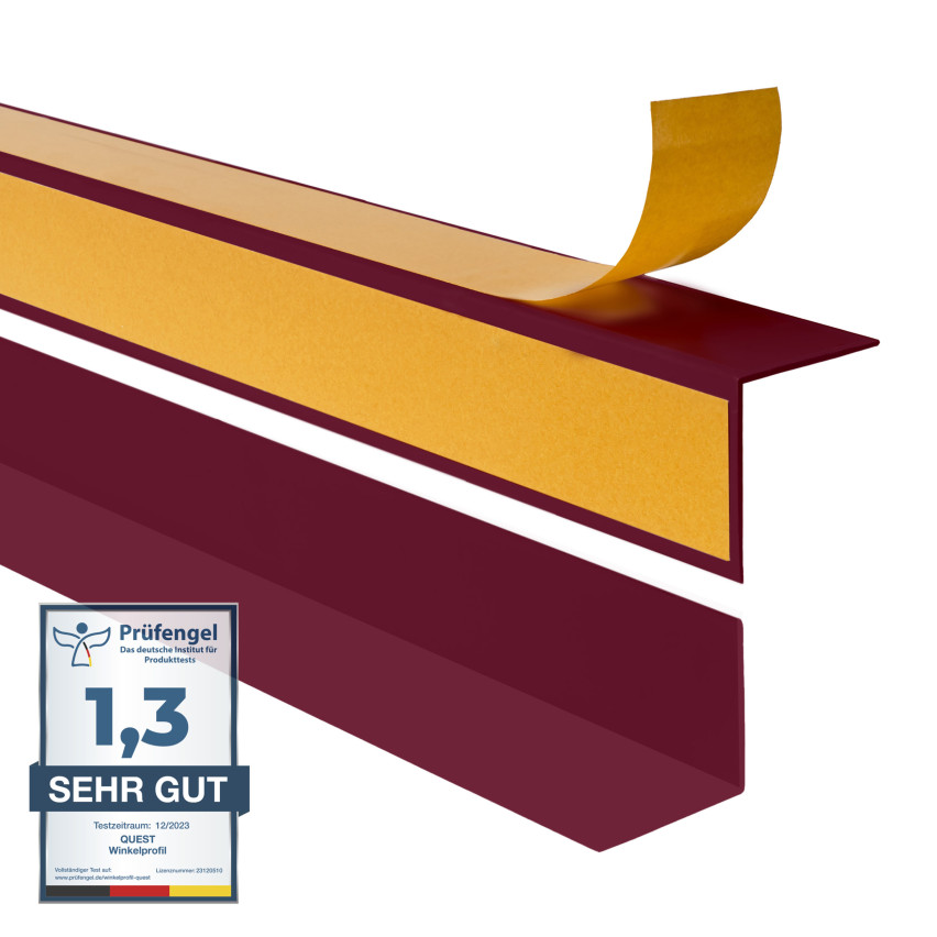 Winkelprofil Selbstklebend  , Hart-PVC Kantenschutzprofil, Winkelleiste für Innenecken, L-Form, KTZ, kastanienbraun
