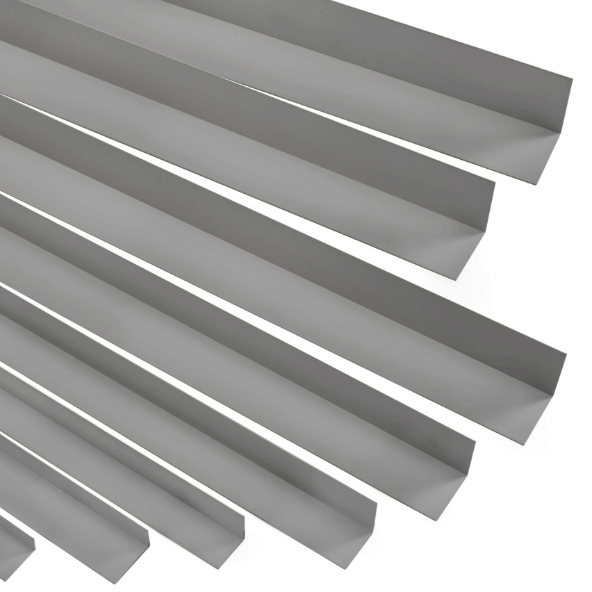 Winkelprofil Selbstklebend  , Hart-PVC Kantenschutzprofil, Winkelleiste für Innenecken, L-Form, KTZ, dunkelgrau