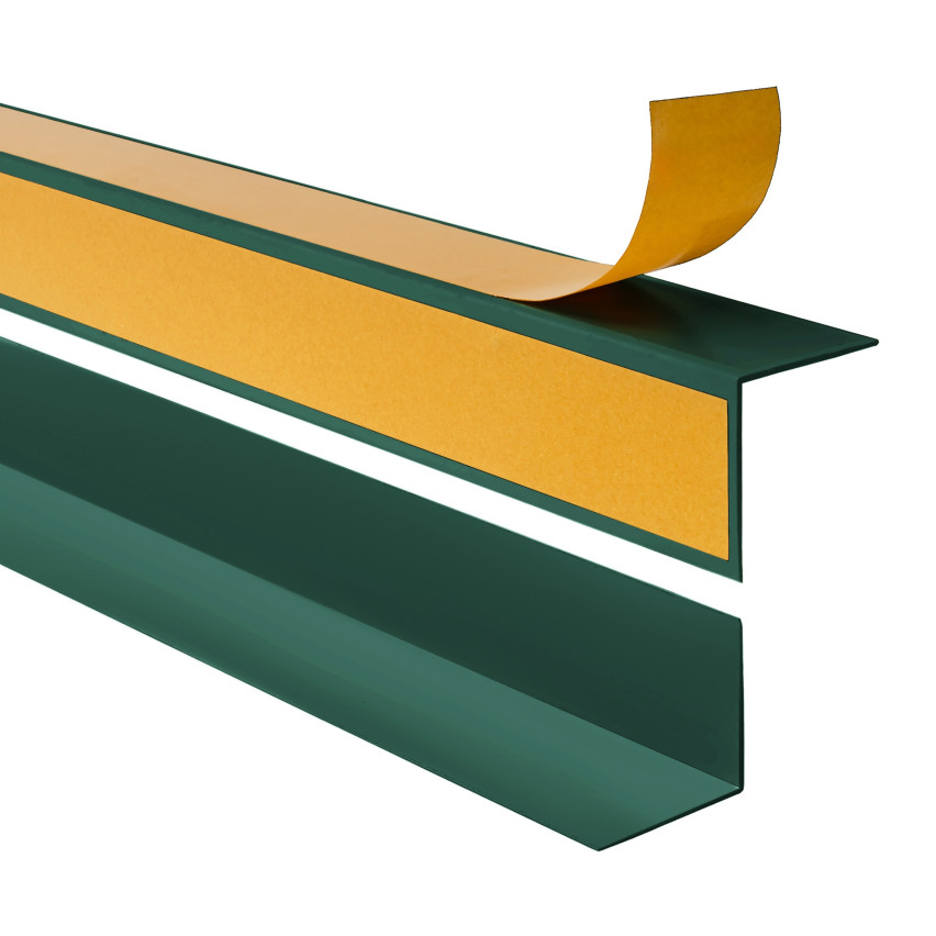 Winkelprofil Selbstklebend  , Hart-PVC Kantenschutzprofil, Winkelleiste für Innenecken, L-Form, KTZ, grün