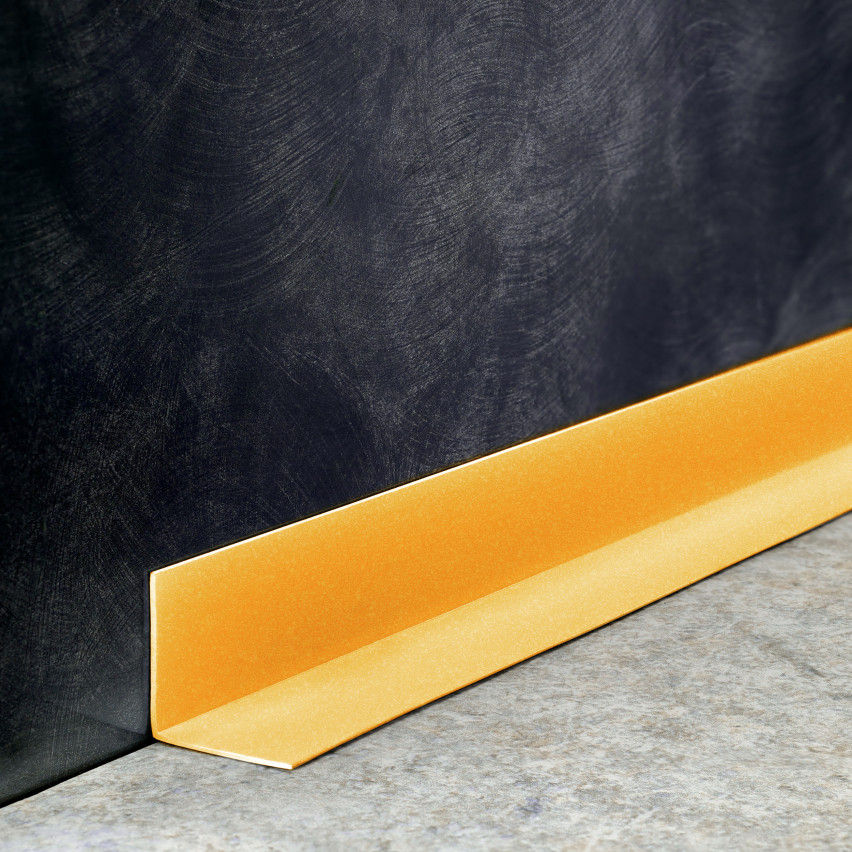 Winkelprofil Selbstklebend  , Hart-PVC Kantenschutzprofil, Winkelleiste für Innenecken, L-Form, KTZN, gold