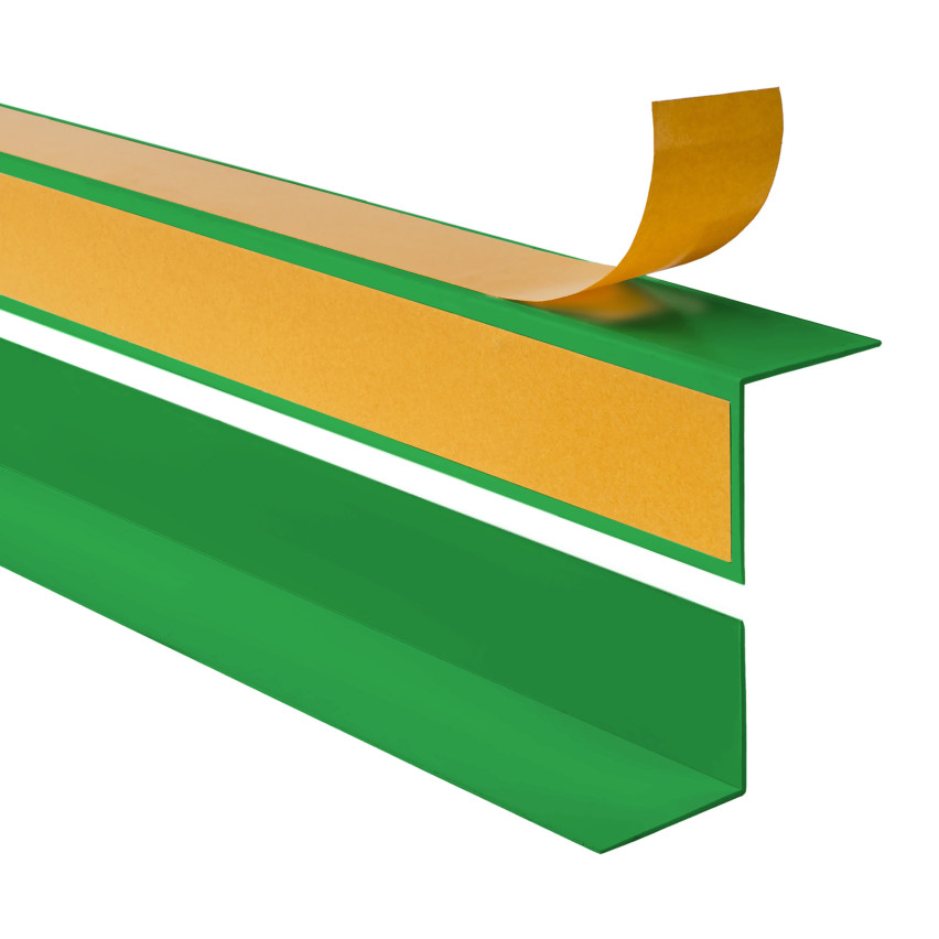 Winkelprofil Selbstklebend grasbewachsen , Hart-PVC Kantenschutzprofil, Winkelleiste für Innenecken, L-Form, KTZ