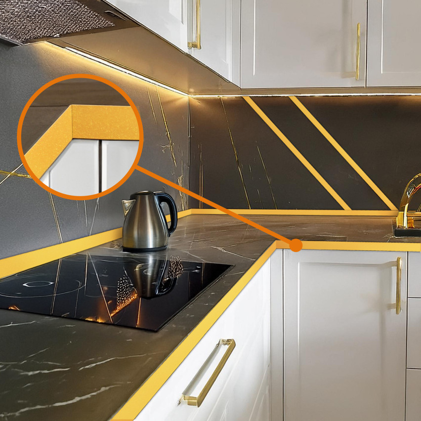 Zierleiste Selbstklebend beige, PVC Flachlesite für Heimdekoration, flexibel, glatt