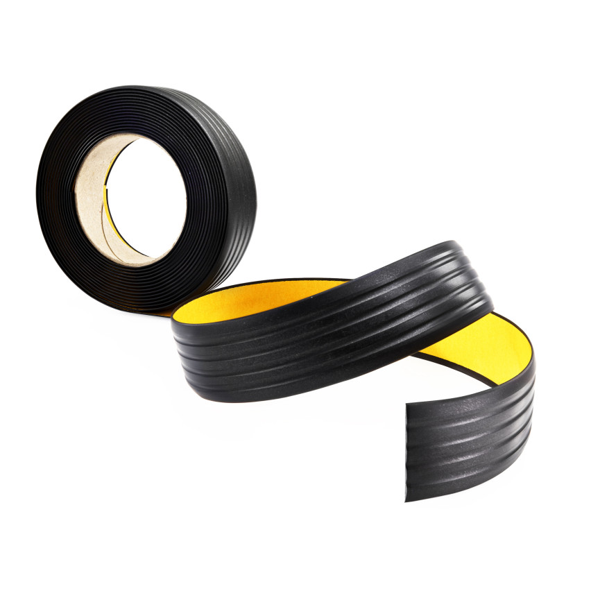 PVC Antirutsch Klebeband 35 mm, 5 m, schwarz-silber, Anti-Rutsch Streifen für Treppenstufen, Badewanne, Dusche