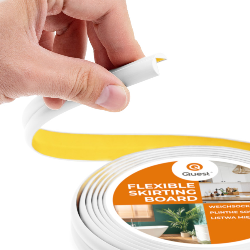 PVC Abschluss- und Kantenschutzleiste, selbstklebend weiß 10/10 5m